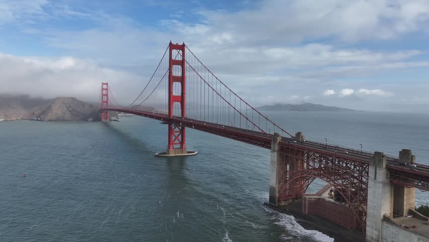 Aerial view of the Golden Gate Bridge in San Francisco, California, USA