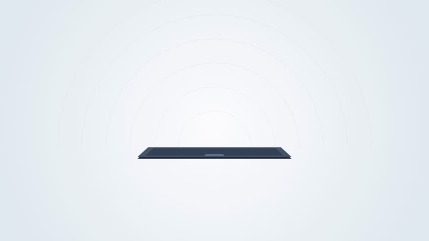 Flat vector illustration of a laptop computer with blank website mockup screen on clean minimalist background.