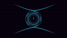 Abstract futuristic clock interface with symmetrical accents. Tech abstract futuristic clock interface for digital countdown data displays. Modern clock interface. - Powered by Shutterstock - Get 15% off with code: PIKWIZARD15