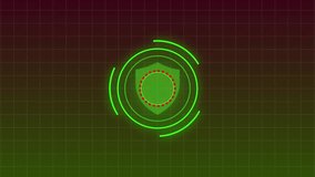Digital security shield with binary code and scan lines. Secure digital security shield with binary code for cyberspace firewall defense. Cyber safety shield panel. - Powered by Shutterstock - Get 15% off with code: PIKWIZARD15