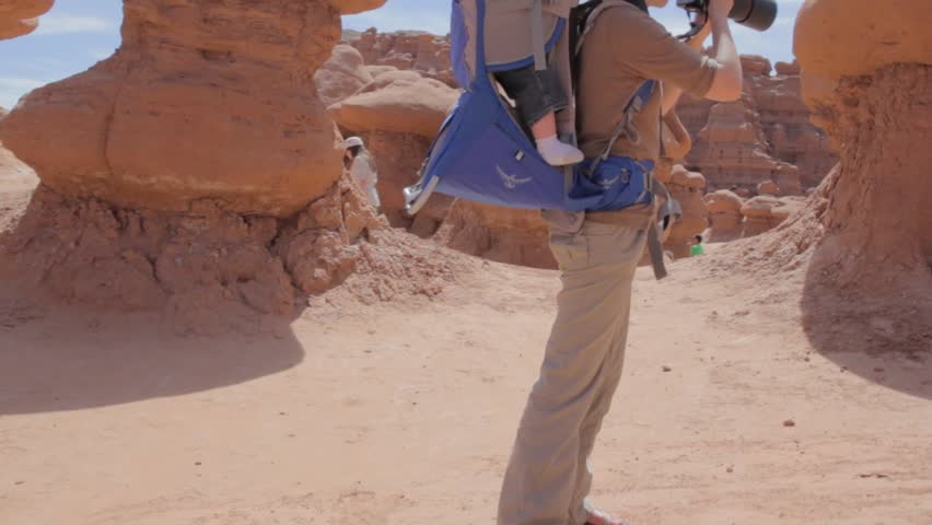 A photographer taking pictures in Goblin Valley State Park