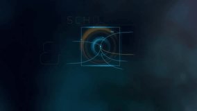 Abstract technological interface with animated data processing, HUD elements, and digital scheme visualization. - Powered by Shutterstock - Get 15% off with code: PIKWIZARD15