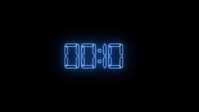 Neon blue digital clock counting down ten seconds. Glowing linear digits on dark surface. Motion graphic video clip. - Powered by Shutterstock - Get 15% off with code: PIKWIZARD15