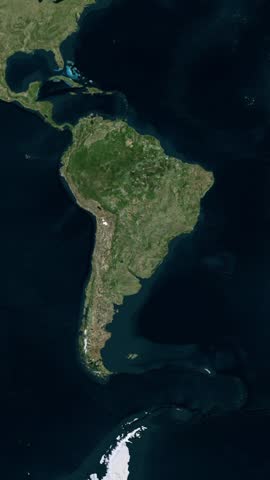 Animation Vertical of a zoom-in on Earth focusing on São Paulo, Brazil, revealing the city and its metropolitan region in a cinematic satellite view.