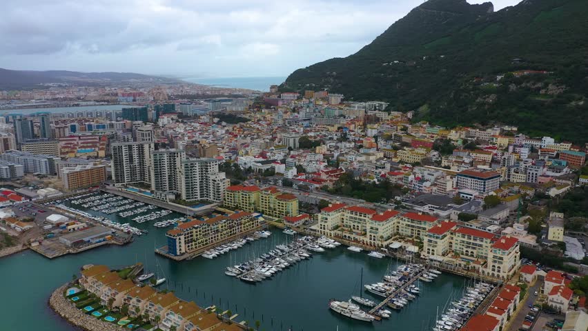 Aerial view of Gibraltar, United Kingdom