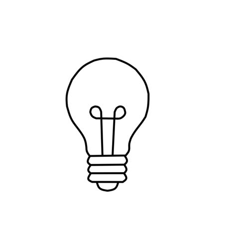 Simple Yellow Light Bulb Cartoon Icon Vector Illustration Isolated on White Background