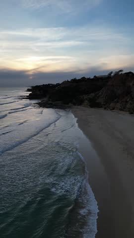 Aerial View of Algarve Coastline and Beach Cliffs Portugal