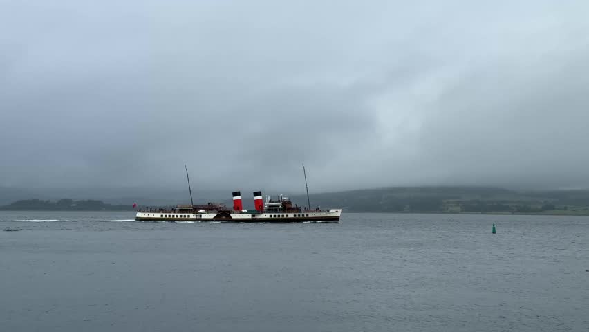 The Waverley paddle steamboat on the River Clyde