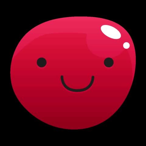 Happy Red Blob Smiling Face Animation