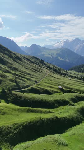 Italy Dolomites Mountains Drone View
