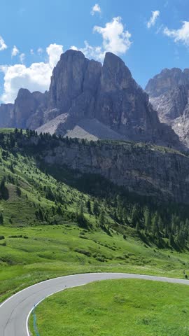 Italy Dolomites Mountains Drone View