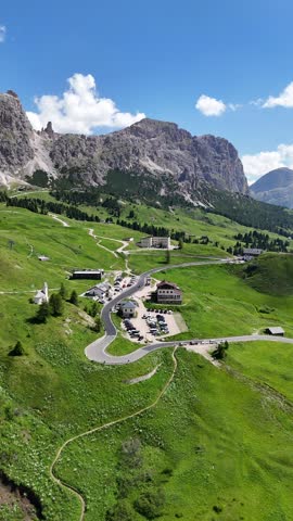 Italy Dolomites Mountains Drone View