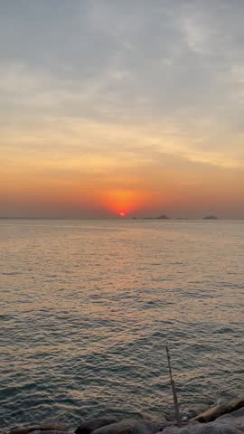 Sunset on a boat in the ocean