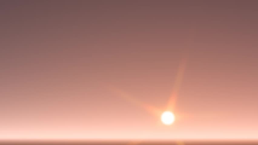 Beautiful Pink and Purple Sunset Sky with Glowing Sun