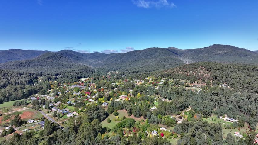 Spectacular aerial footage of Marysville Victoria Australia