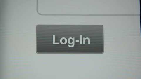 Finger touching Login button on a tablet computer screen