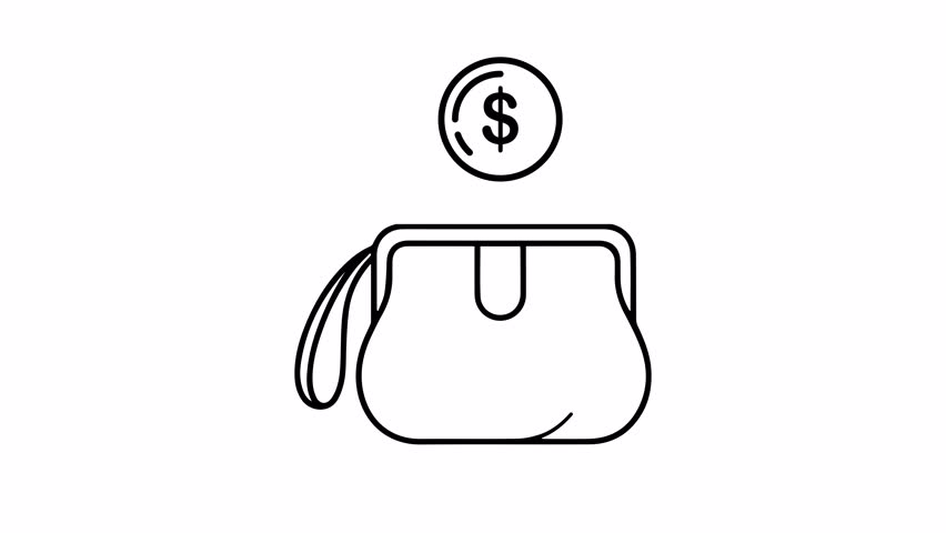 depositing coins. save money animation concept