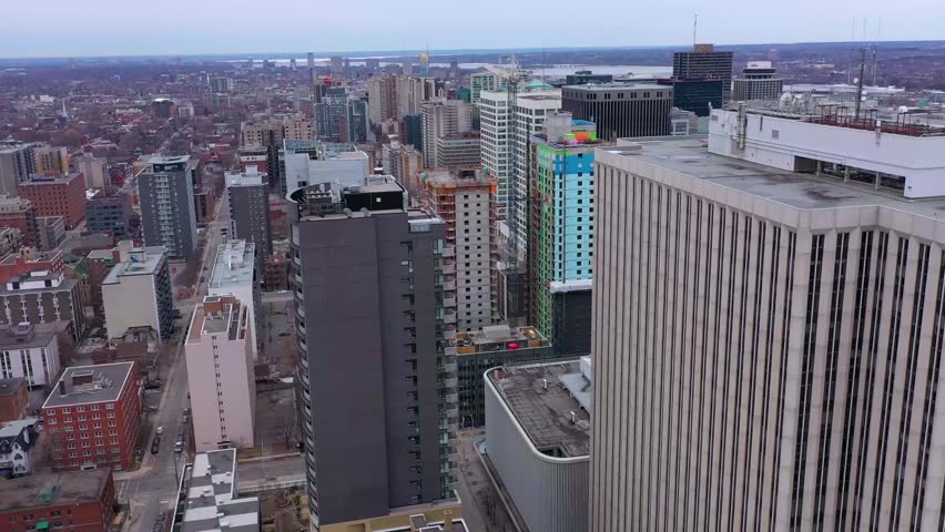 Downtown Ottawa Ontario Canada Skyline Aerial Cityscape empty streets Covid-19