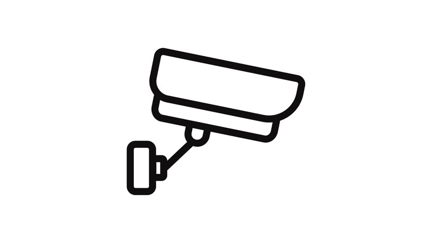 Security Camera Line Art Icon Looping Animation for Surveillance and Monitoring Concept Presentation