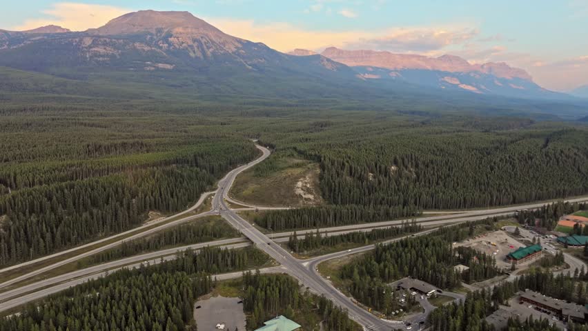 View of Canadian Rockies in distance