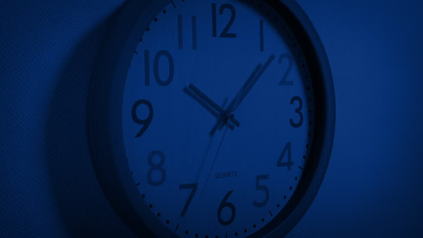 Wall Clock After Ten At Night Close-Up