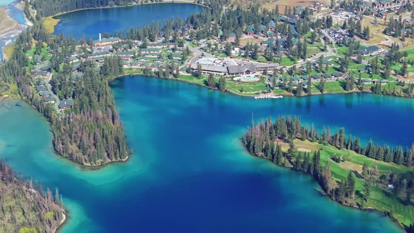 Scenic view of Valley of the Five Lakes in Jasper National Park in Alberta, Canada
