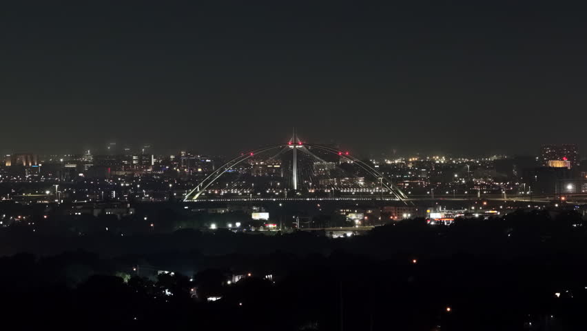 Dallas, Texas Fireworks with City Skyline at Night