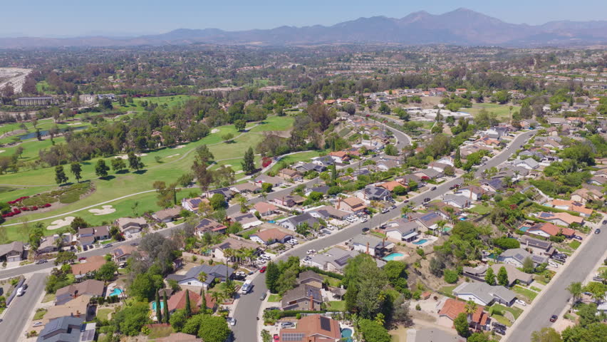Mission Viejo California Aerial of Suburban Homes and Medical Campus