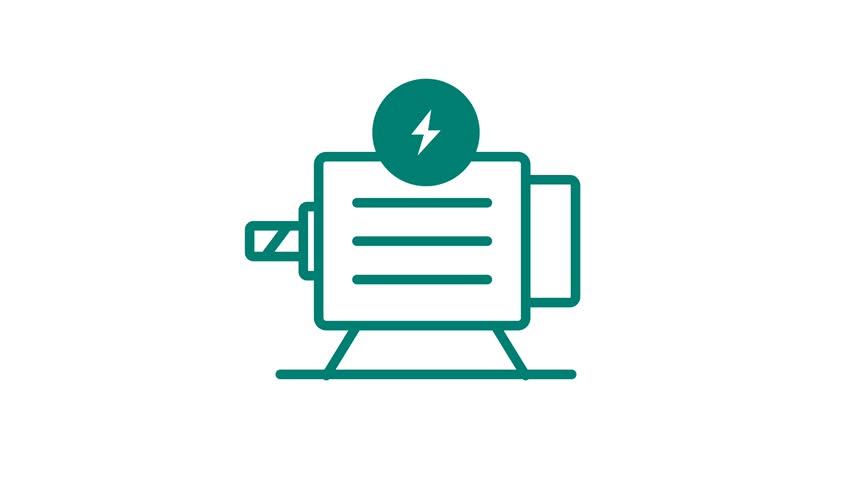 Minimalist electric motor icon animation