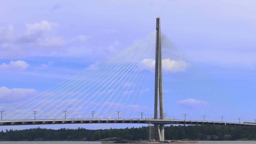 A bridge across a sea bay. Beautiful scenery