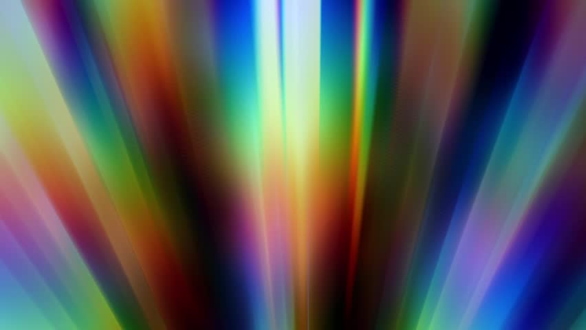 Rainbow colored vertical light rays fanning upward in a striped pattern across a dark background surface texture with a smooth glowing aesthetic ideal
