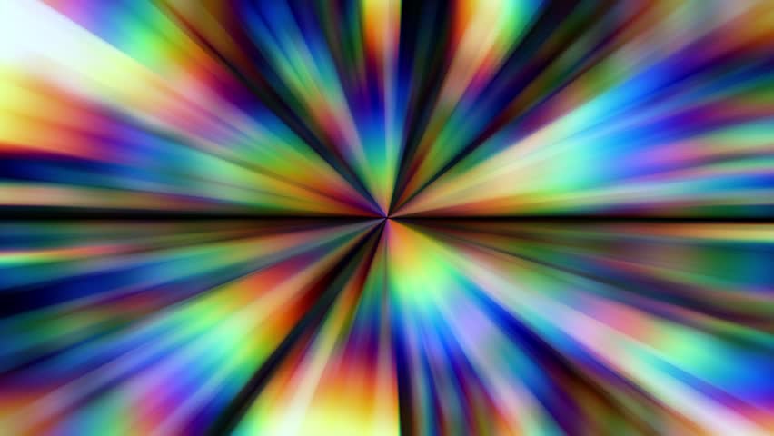 Rich rainbow colored radiating starburst pattern with thick vivid lines converging toward a glowing central point with a smooth glowing aesthetic