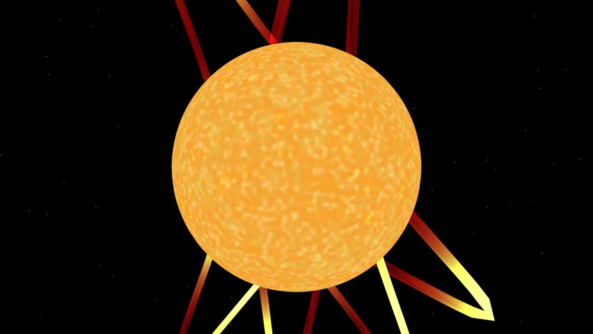 Solar prominence eruption with arcing plasma loops rising from sun surface in 3D loop. Seamless looping motion background for presentations, intros, broadcast, and creative projects.