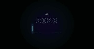 Digital loading progress bar with year 2026 counter, futuristic interface element for software and data processing. - Powered by Shutterstock - Get 15% off with code: PIKWIZARD15