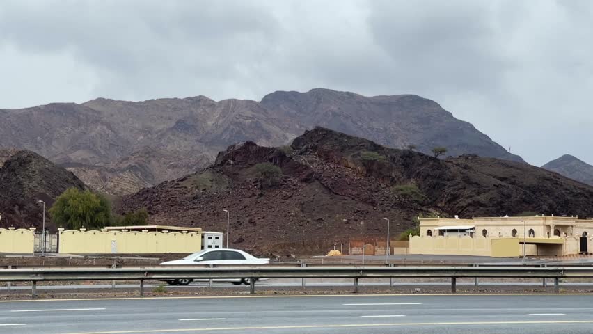mountain highway in the rain