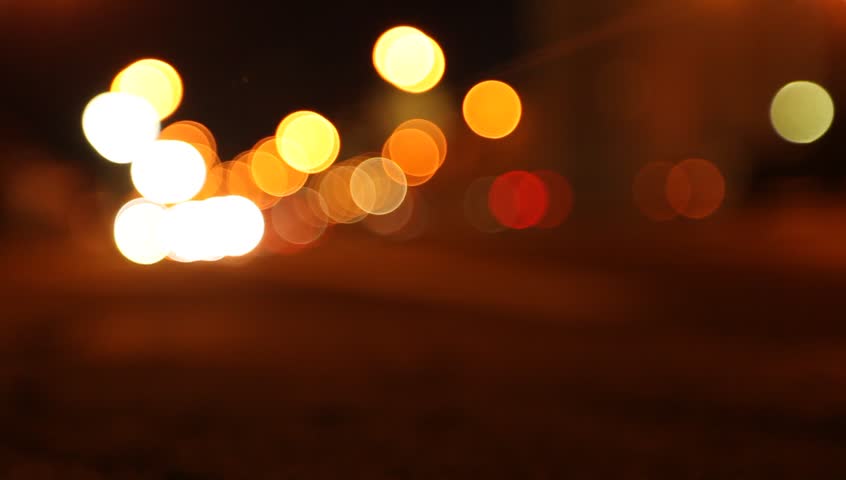 Night street, abstract. Blurred big City Lights (HD)