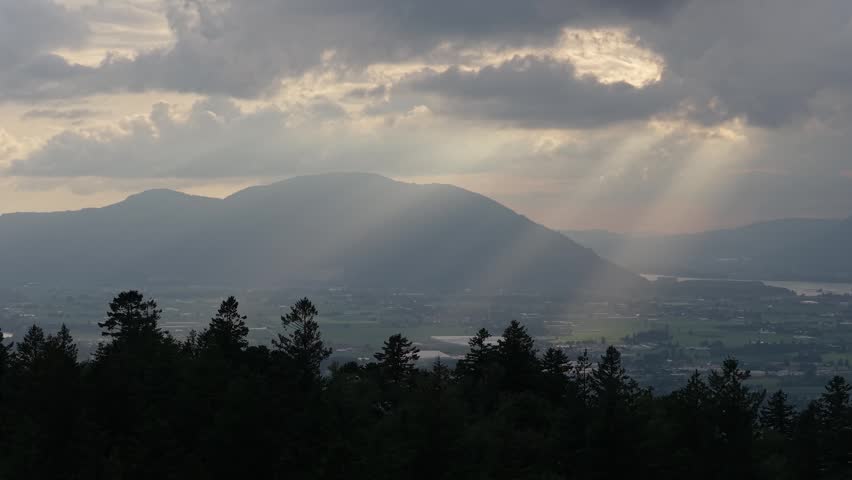 Sun Rays Illuminating British Columbia