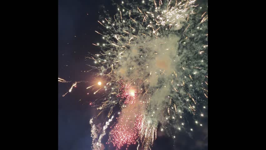 Fourth of July fireworks in the sky 