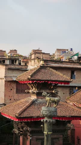 Bhaktapur Buildings and Architecture, Old Temples in Bhaktapur Nepal, Beautiful Architectural Details in the Ancient City of Bhaktapur, a Unesco World Heritage Site for its Cultural Significance