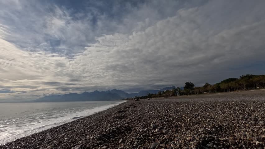 Scenic ocean landscape beneath dramatic clouds