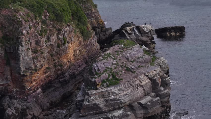 Limestone cliff French coast Crozon Peninsula Cape of the Goat France nature landscape