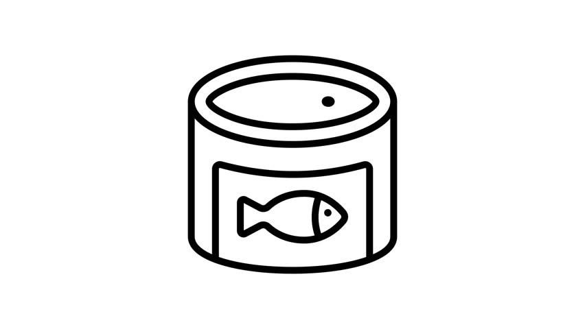 Dive into design with our sleek Fish Tin animated vector icon