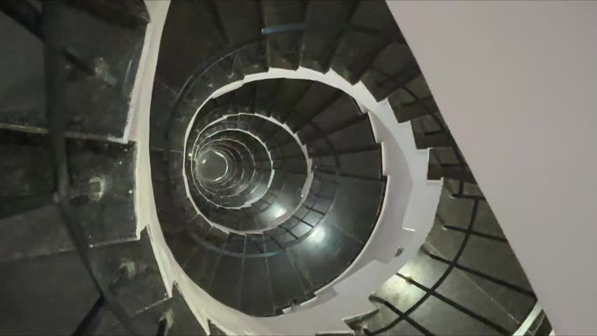Spiral Staircase in black and green stones