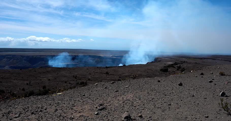 Kilauea Volcano erupting at Hawaii Volcanoes National Park, close up