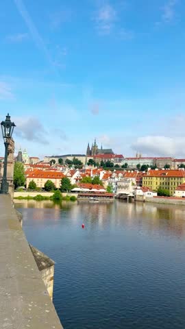 Charles Bridge and Prague Castle over the Vltava River, Prague, Czech Republic