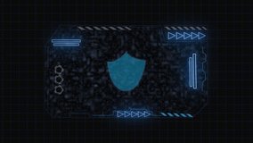 Futuristic digital interface showcasing a secure data lock symbol. Interface highlights security features. Ideal for data and tech projects. - Powered by Shutterstock - Get 15% off with code: PIKWIZARD15