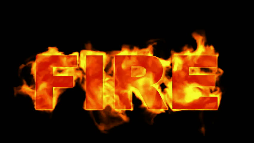 Burning Fire Word. Stock Footage Video (100% Royalty-free) 4123075
