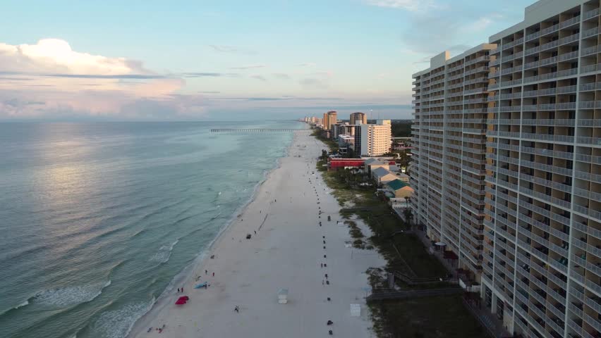 Sunset Over Panama City Beach, Florida and the Gulf of Mexico
