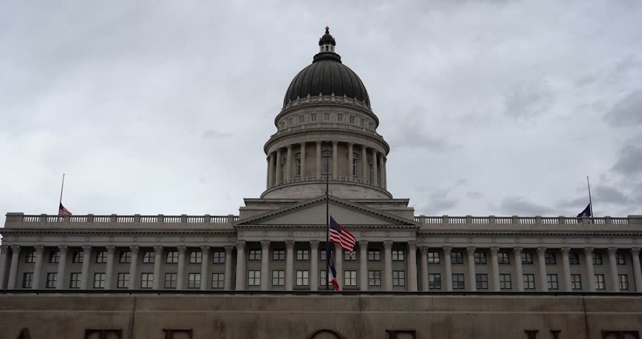 Utah State Capitol Building on a cloudy day, Salt Lake City