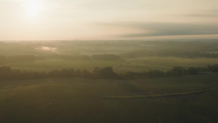 Quiet foggy morning in rural Iowa